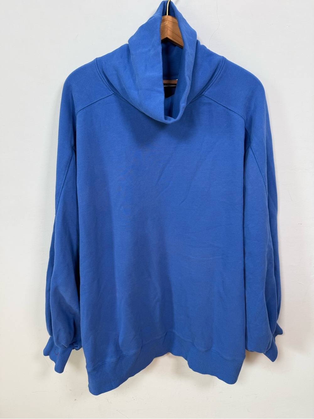 LIT Activewear Whisper Oversized Cowl Neck Sweatshirt Blue Women's XL